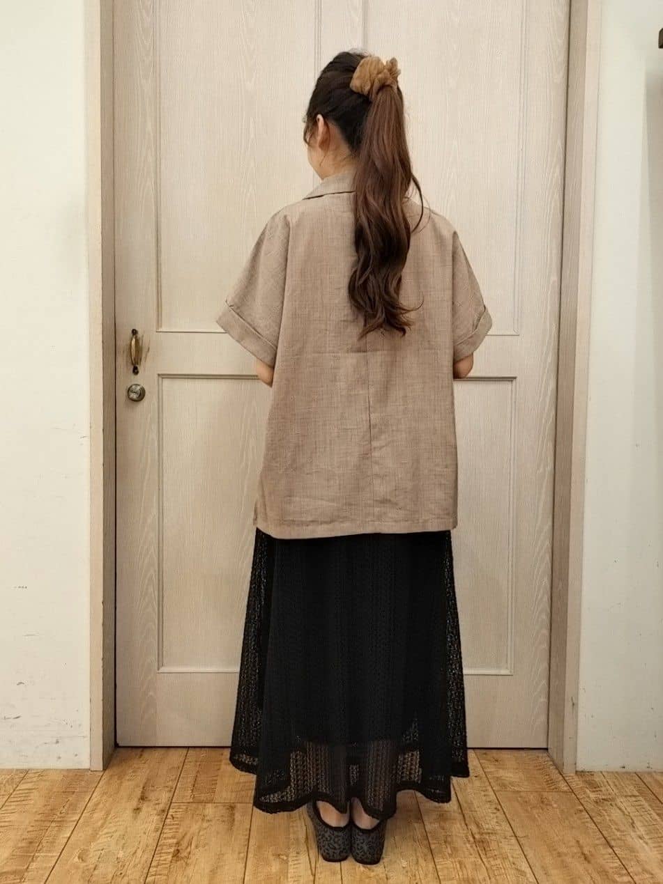 masamiさんの「SHOO･LA･RUE｜【S-LL】さらりと着たい大人のための 麻調半袖ジャケット」を使ったコーディネート