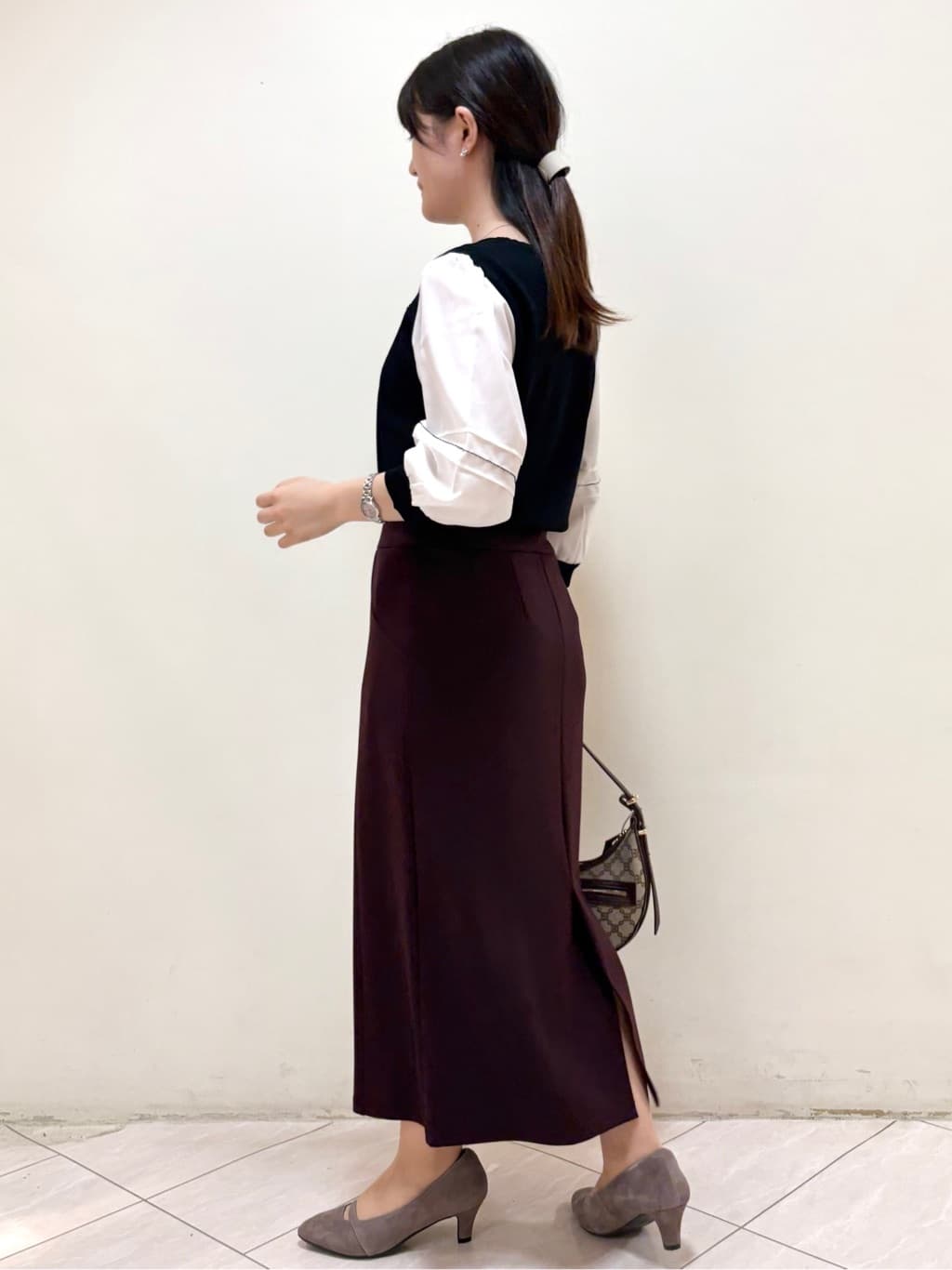 mikiさんの「Reflect｜【WEB先行カラーあり／手洗い可】ジョーゼットスリーブ&times;ニット」を使ったコーディネート