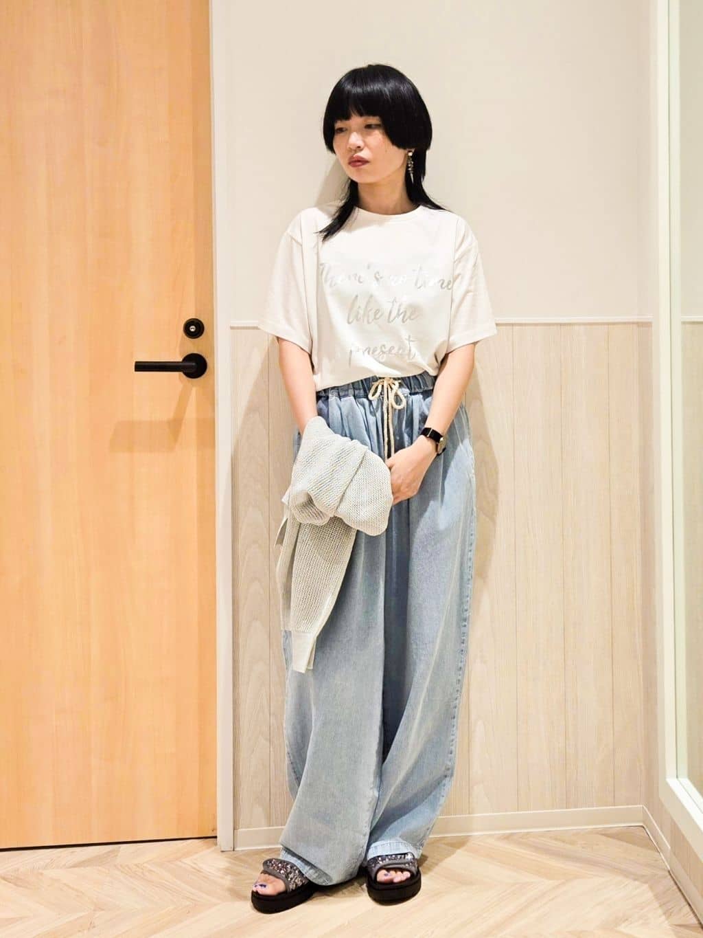 ＊yuki＊さんの「SHOO･LA･RUE｜キラッと光るラメとスパンコールが印象的 メッシュカーディガン」を使ったコーディネート