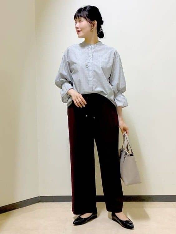  beni_gingerさんの「Reflect｜【接触冷感／マシンウォッシュ可／ウエスト総ゴム】ワイドシルエットパンツ」を使ったコーディネート