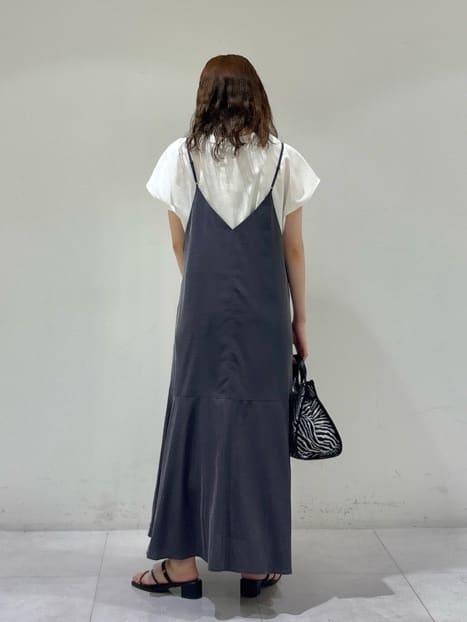kyokaさんの「UNTITLED｜【洗える/肩紐調節可能】パウダーキャミワンピース」を使ったコーディネート