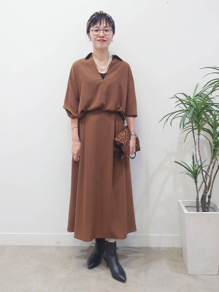 MUTSUKOさんの「UNTITLED｜【セットアップ可/スキッパー/ゆったり】リラクパウダーシャツ」を使ったコーディネート
