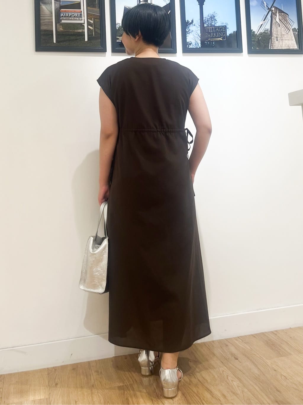 Asukaさんの「Dessin｜【リンクコーデ・洗える】ウエストドロスト付きチェック柄ワンピース」を使ったコーディネート