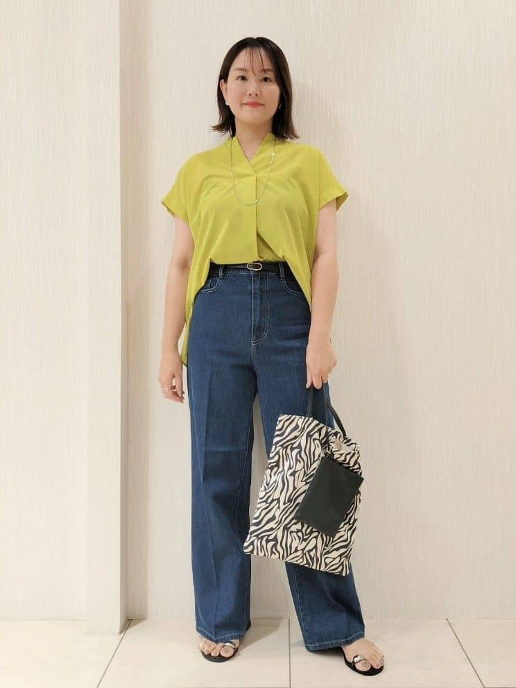 naokoさんの「UNTITLED｜【洗える/スキッパー】フレンチスリーブシアーブラウス」を使ったコーディネート