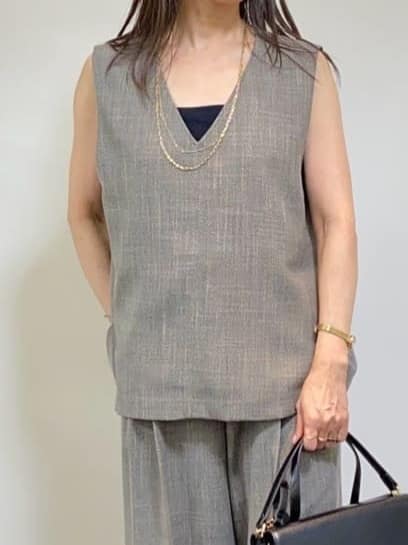 tomoさんの「UNTITLED｜【吸水速乾/洗える】ハーフスリーブジャケット」を使ったコーディネート