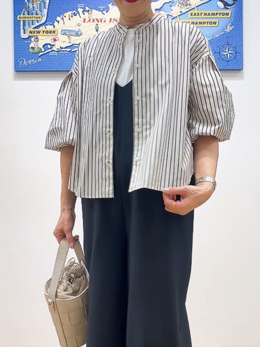 Yasucoさんの「Dessin｜【洗える】オーガニックコットンフレンチスリーブ」を使ったコーディネート