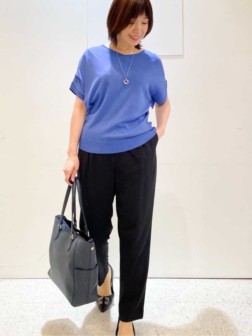 めいさんの「Reflect｜【選べる7色◎／手洗い可／二の腕カバー】半袖ニット」を使ったコーディネート
