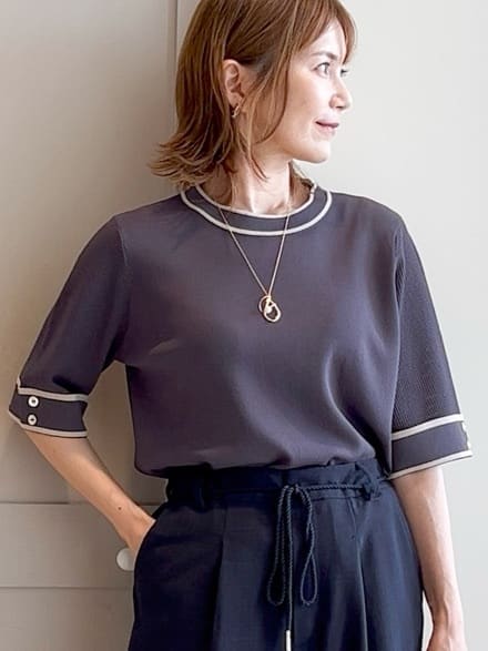 yamakoさんの「grove｜ロープベルトで差がつく 洗練リラックスパンツ」を使ったコーディネート