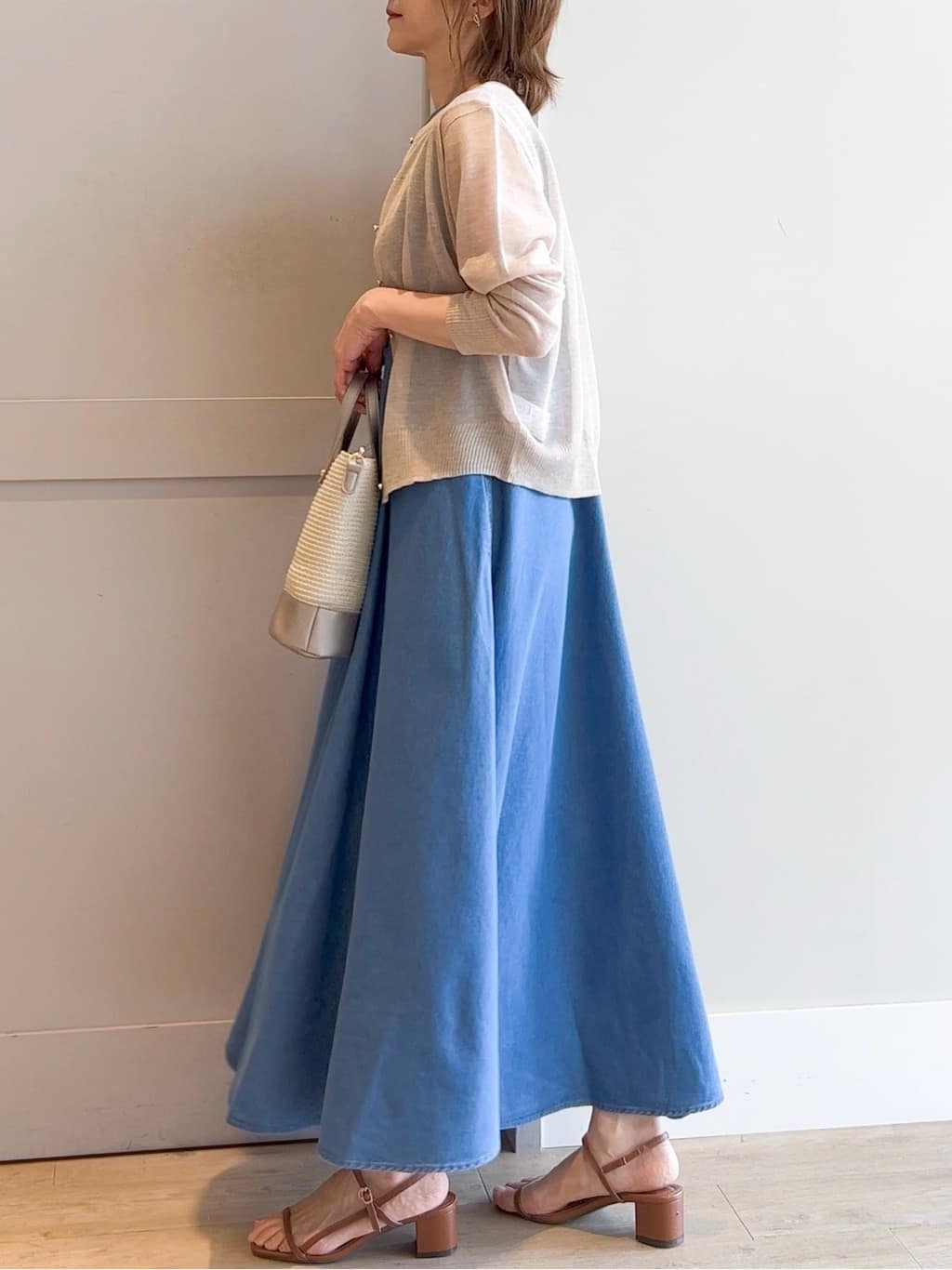 yamakoさんの「grove｜【雑誌掲載】洗えるシアーカーディガン」を使ったコーディネート