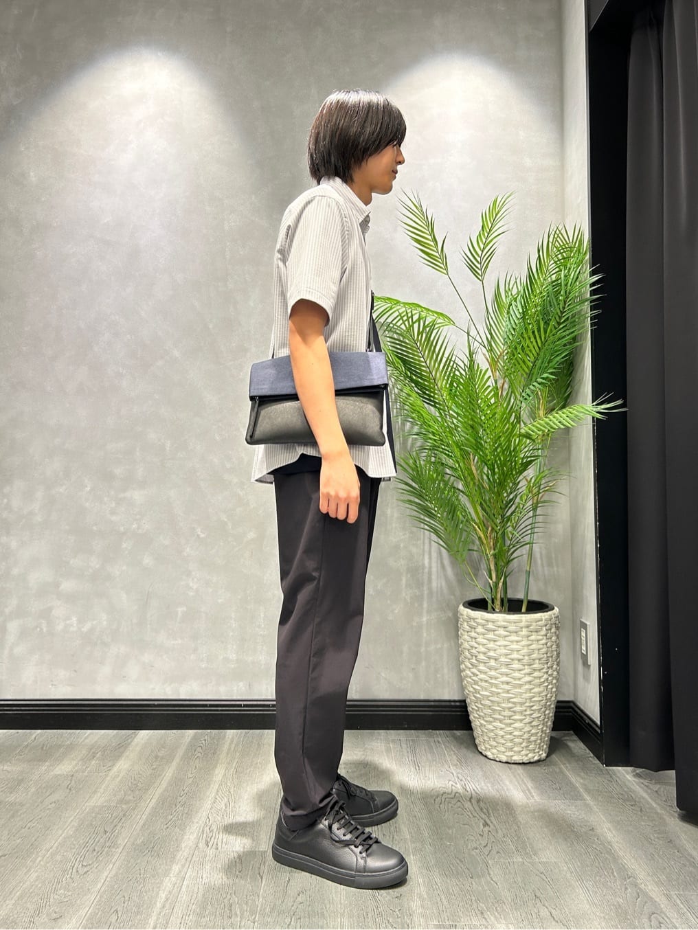 ruiさんの「TAKEO KIKUCHI｜【COOL CITY WEAR】ストライプジャージ ボタンダウンシャツ /接触冷感」を使ったコーディネート