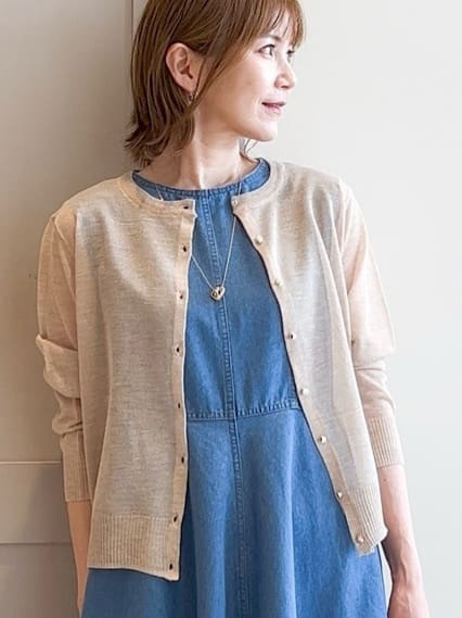 yamakoさんの「grove｜【雑誌掲載】洗えるシアーカーディガン」を使ったコーディネート