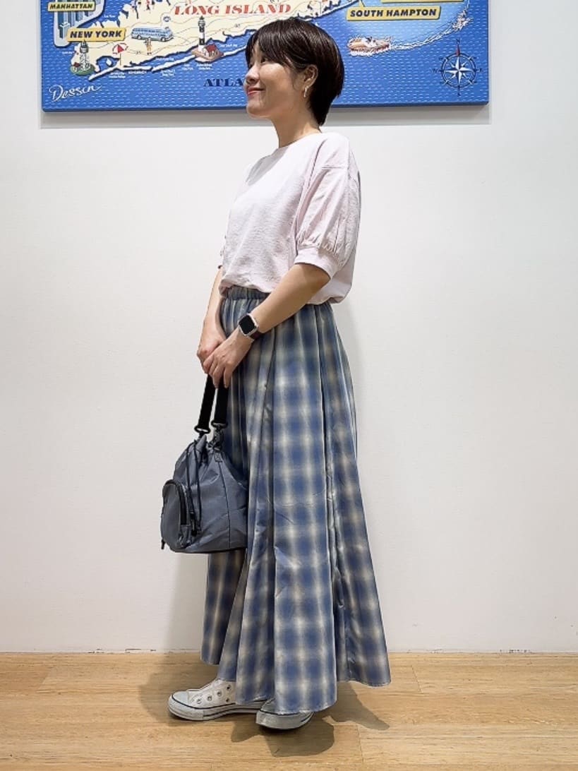 Hamaさんの「Dessin｜【360度可愛い/前後2WAY/洗える】ライトコットンヘンリーカットソー」を使ったコーディネート