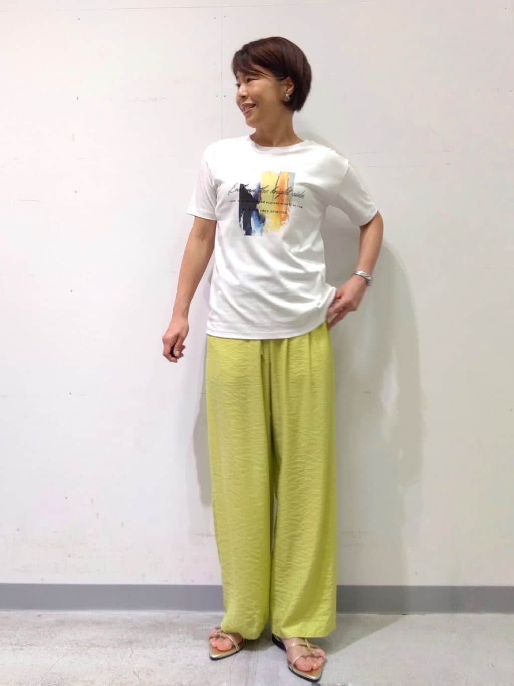 Kさんの「INDIVI｜【洗える／UVケア／SETUP可能】ドロストワイドパンツ」を使ったコーディネート
