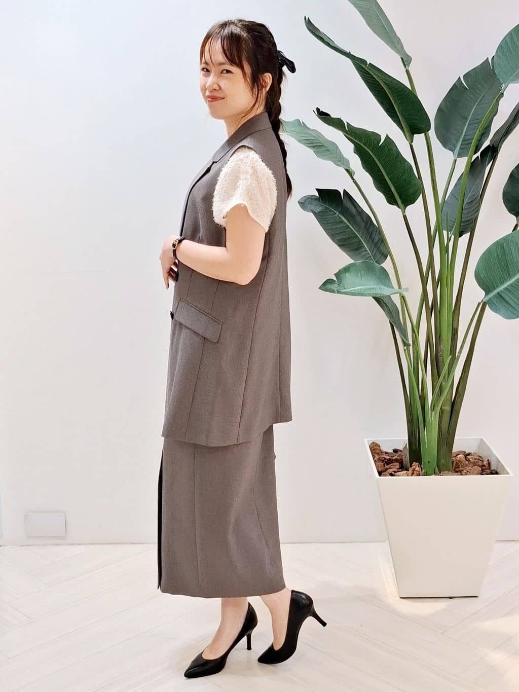 YuKaRiさんの「UNTITLED｜【セットアップ可/洗える】スラブテーラードカラージレ」を使ったコーディネート