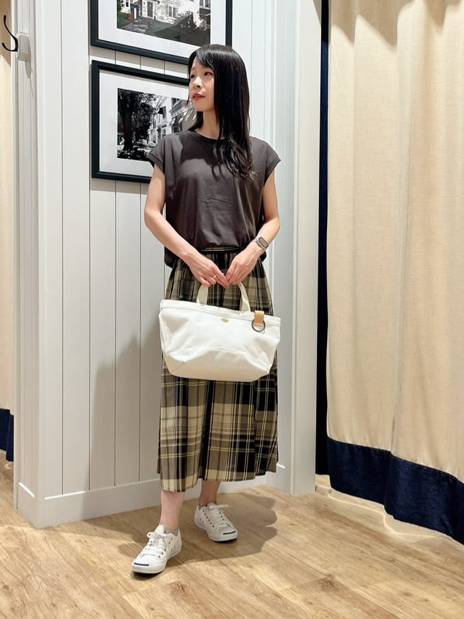 mihoさんの「Dessin｜【洗える】オーガニックコットンフレンチスリーブ」を使ったコーディネート