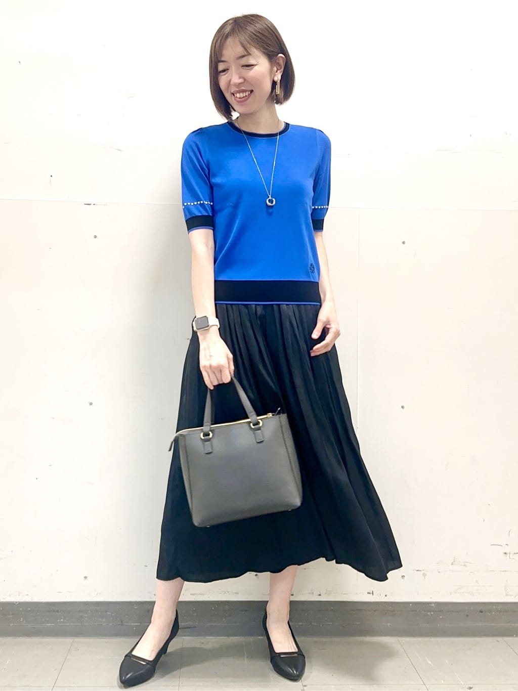 イト子さんの「Reflect｜【WEB先行カラーあり／手洗い可／アンサンブル可】バイカラー五分袖ニット」を使ったコーディネート