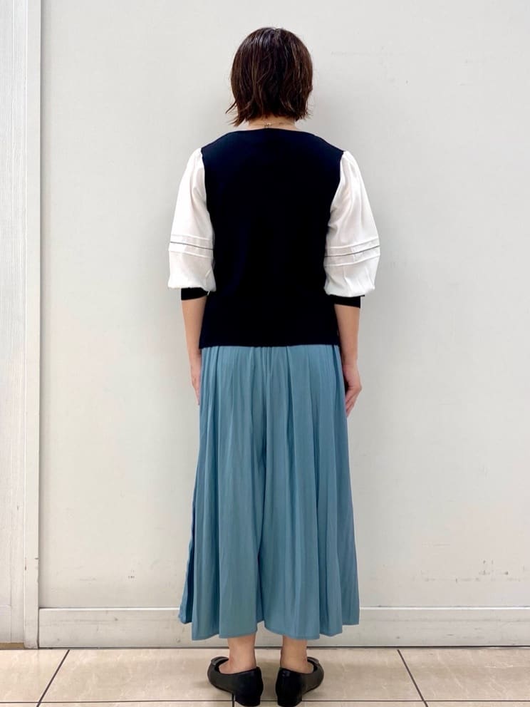 ksmさんの「Reflect｜【WEB先行カラーあり／手洗い可】ジョーゼットスリーブ&times;ニット」を使ったコーディネート