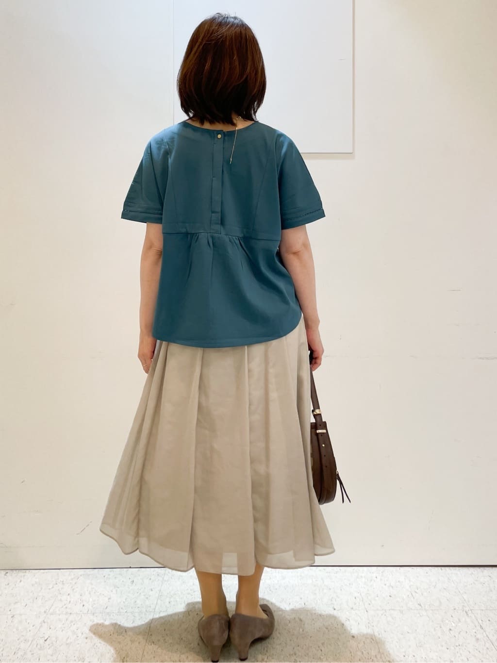 めいさんの「Reflect｜【マシンウォッシュ可／セットアップ可】シアーボックスタックプリーツスカート」を使ったコーディネート