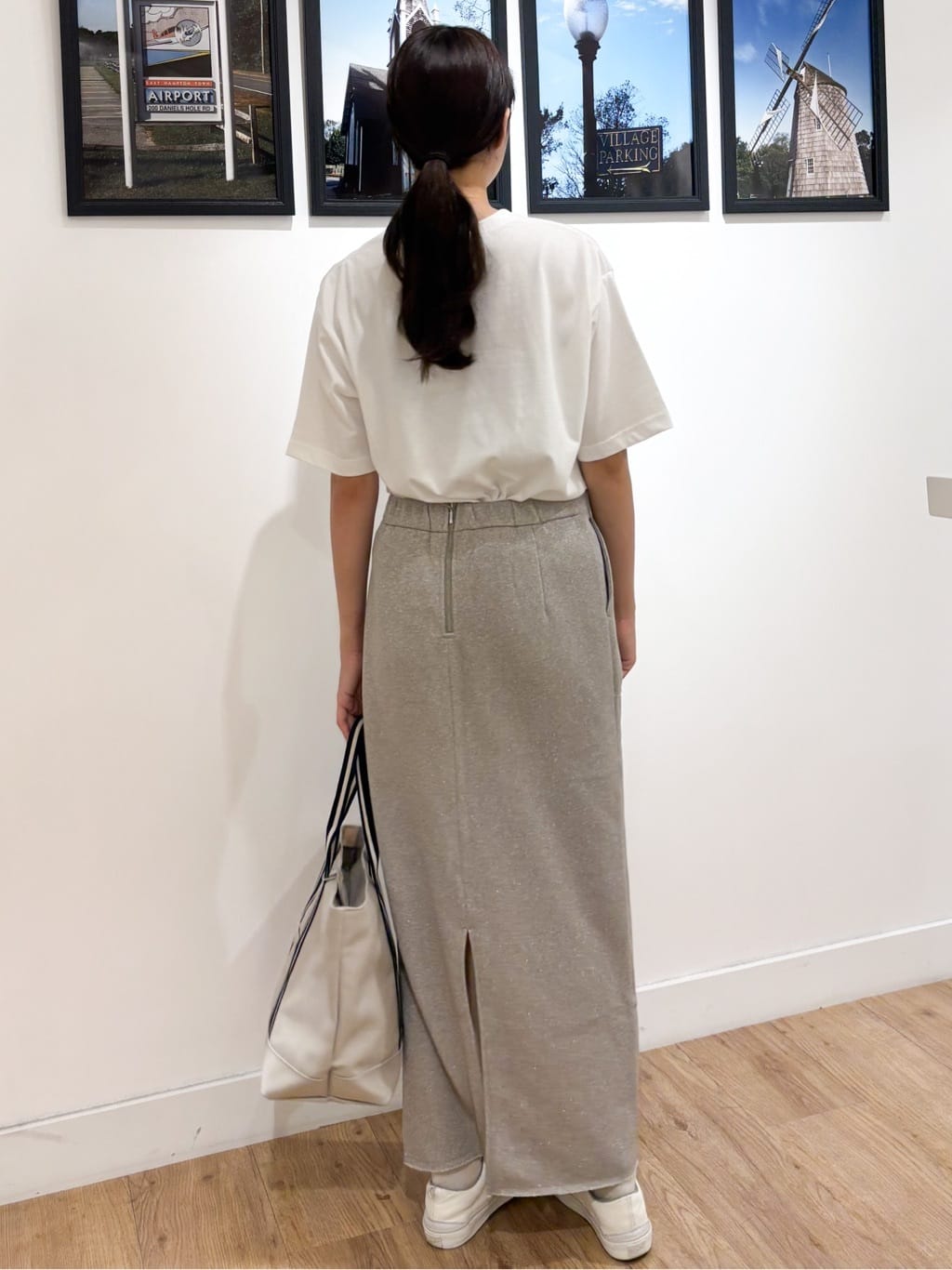 Ririkaさんの「Dessin｜【セットアップ可・洗える】ラメ裏毛ナロースカート」を使ったコーディネート