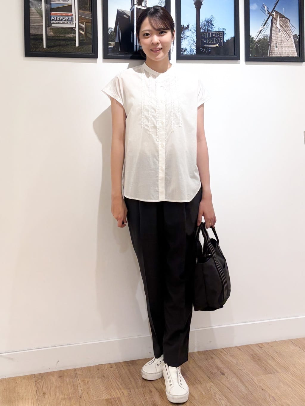 Ririkaさんの「Dessin｜【洗える】スタンドカラーフリルブラウス」を使ったコーディネート