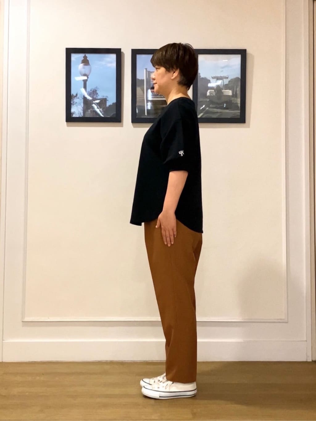 Hiroさんの「Dessin｜【360度可愛い/前後2WAY/洗える】ライトコットンヘンリーカットソー」を使ったコーディネート