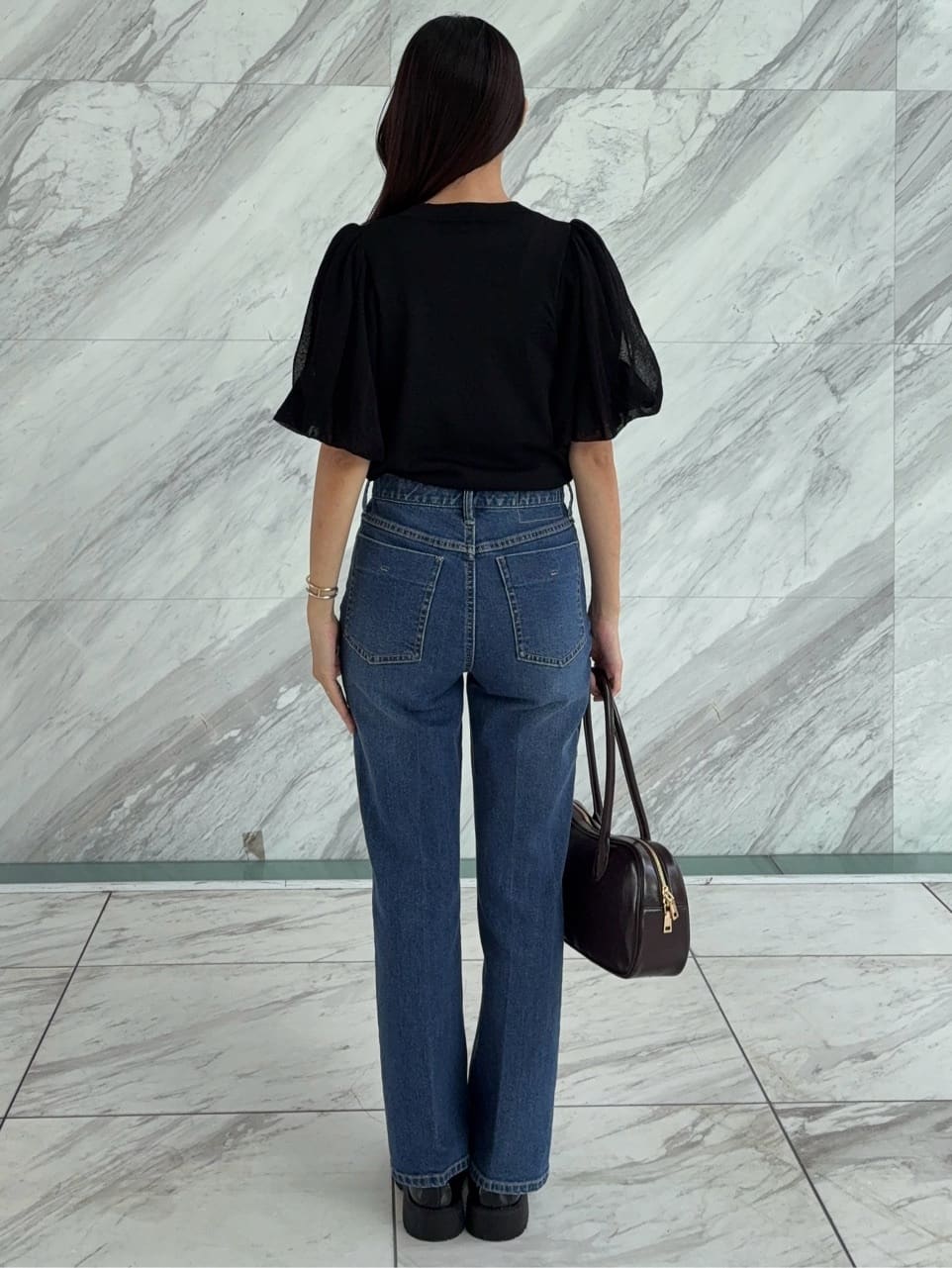 えりさんの「OPAQUE.CLIP｜バルーンスリーブニット【洗濯機洗い可】」を使ったコーディネート