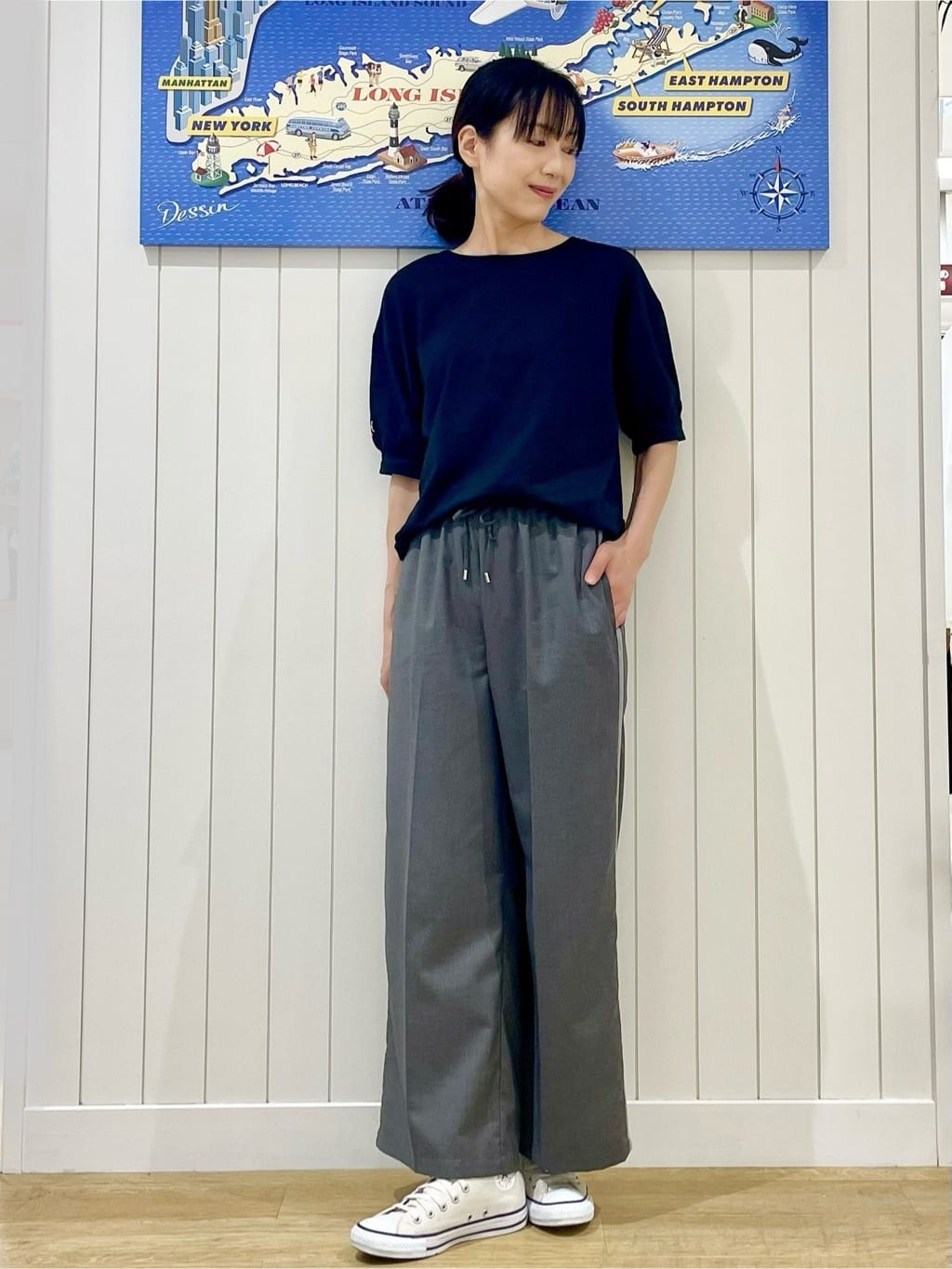 uwatokoさんの「Dessin｜【360度可愛い/前後2WAY/洗える】ライトコットンヘンリーカットソー」を使ったコーディネート