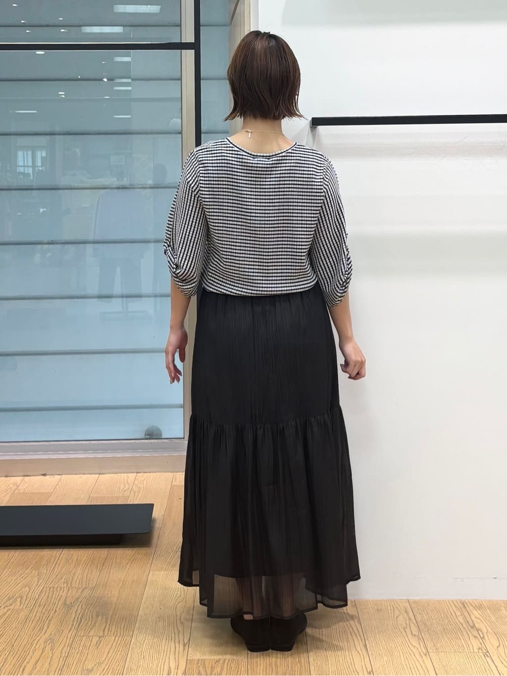 asamiさんの「INDIVI｜【UVケア／吸汗速乾】凹凸素材ねじり袖トップス」を使ったコーディネート