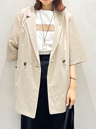 Miwaさんの「UNTITLED｜【コットン100/ゆったり/ショート丈/洗える】ベロアロゴTシャツ」を使ったコーディネート
