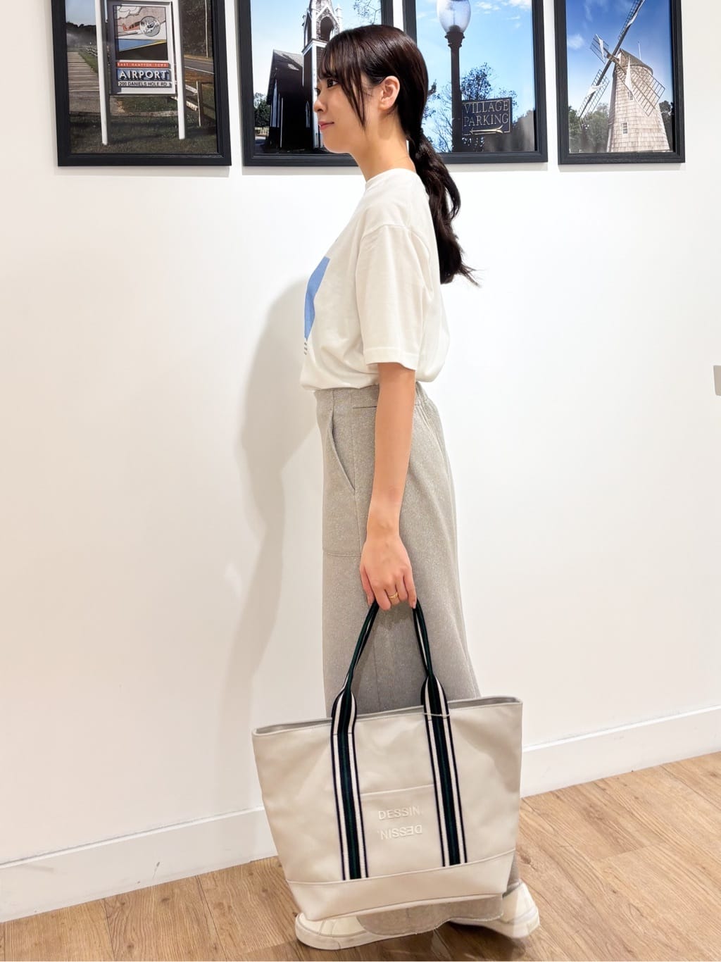 Ririkaさんの「Dessin｜【セットアップ可・洗える】ラメ裏毛ナロースカート」を使ったコーディネート