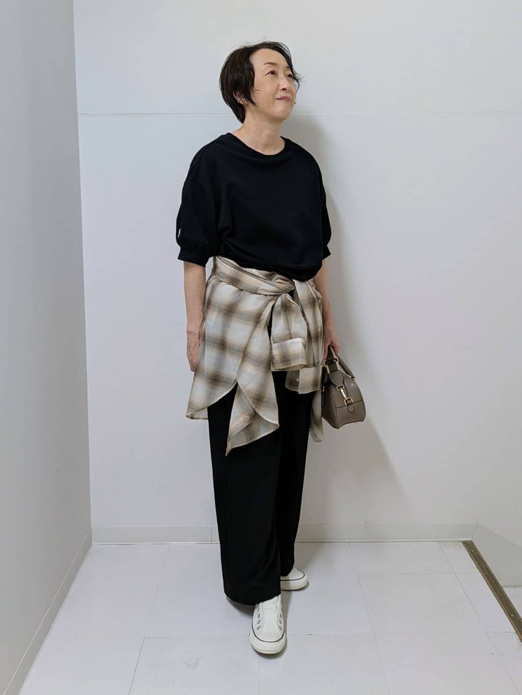 Asaさんの「Dessin｜【360度可愛い/前後2WAY/洗える】ライトコットンヘンリーカットソー」を使ったコーディネート