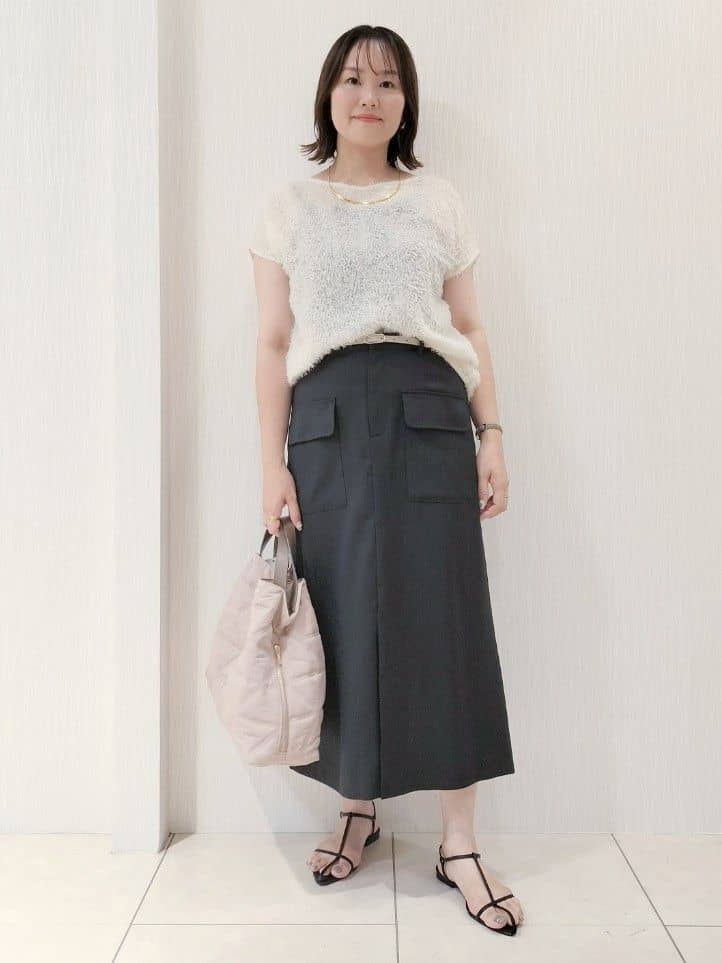 naokoさんの「UNTITLED｜【セットアップ可/洗える】フェザーフレンチスリーブブラウス」を使ったコーディネート