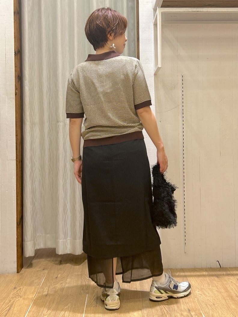 ga_riさんの「THE SHOP TK｜柄アソートポロニットシャツ【洗濯機OK】」を使ったコーディネート