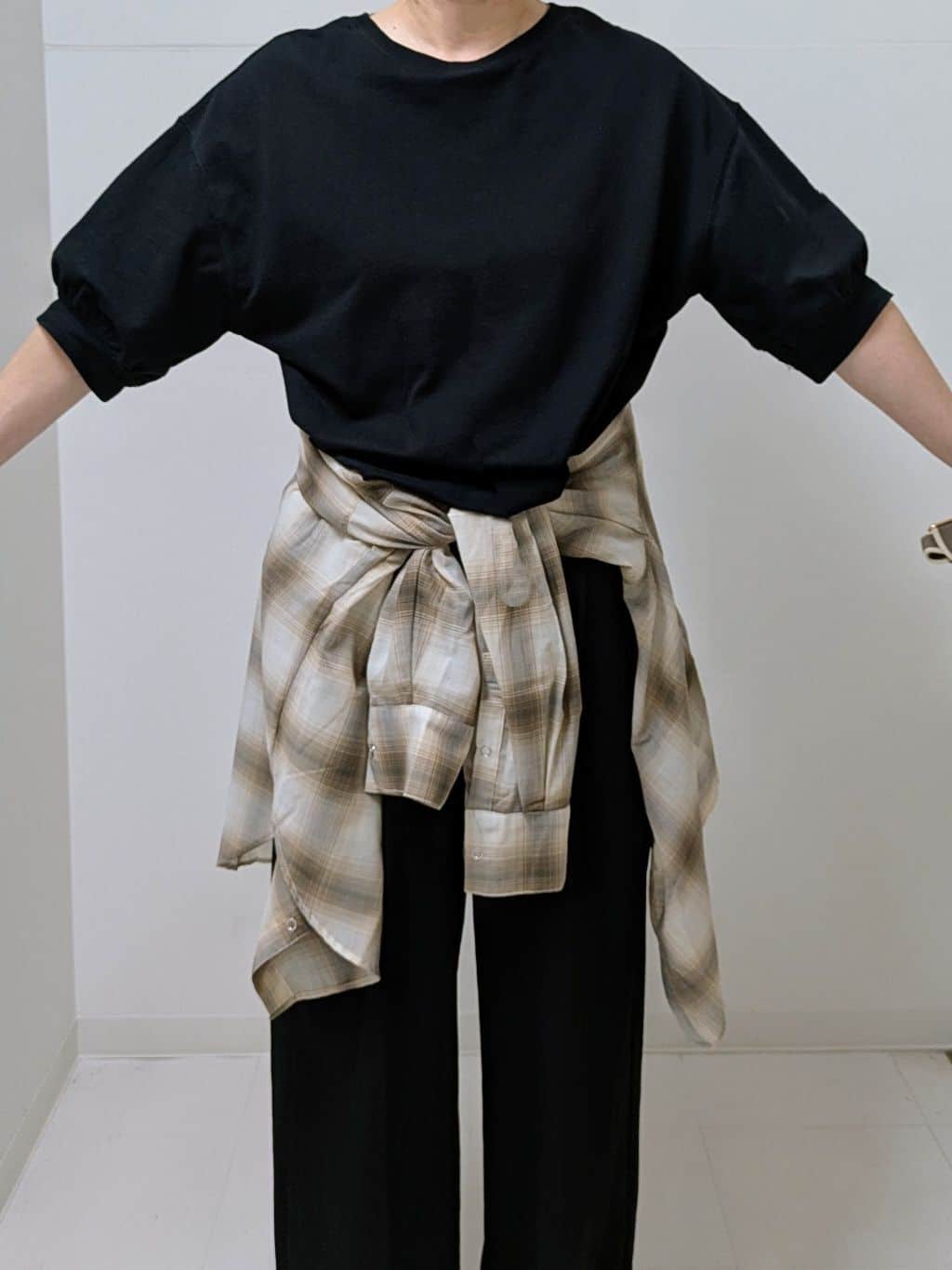 Asaさんの「Dessin｜【360度可愛い/前後2WAY/洗える】ライトコットンヘンリーカットソー」を使ったコーディネート