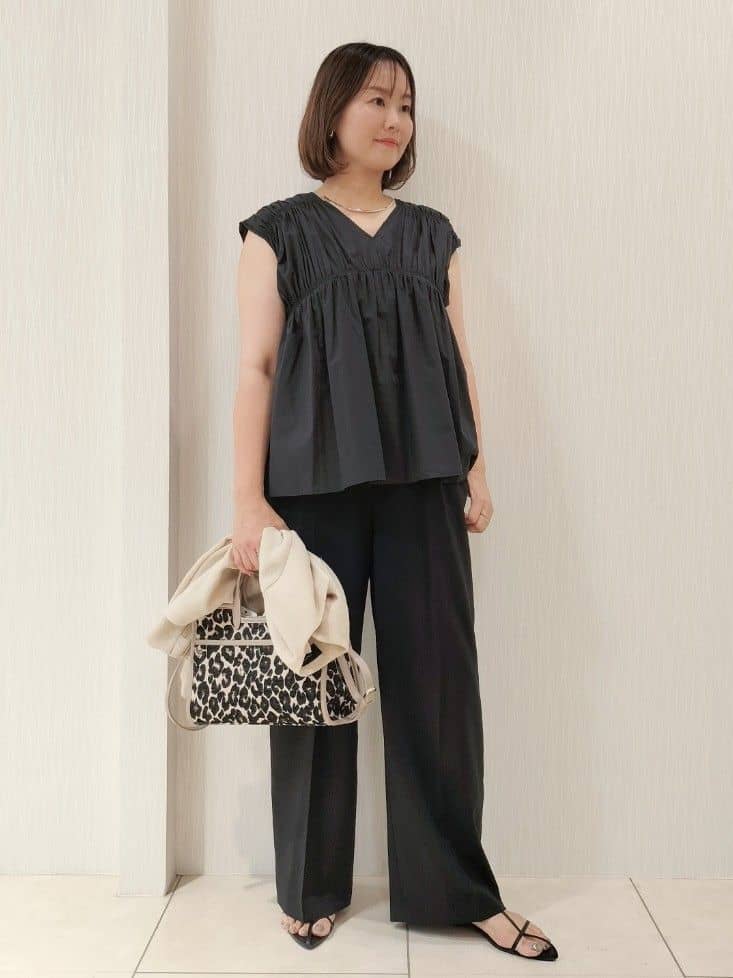 naokoさんの「UNTITLED｜【後ろウエストゴム/ストレッチ性/オンオフ】ジャージナロースカート」を使ったコーディネート