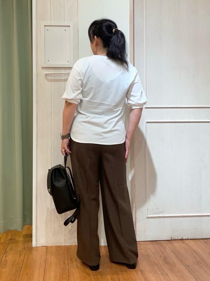 ke-yさんの「SHOO･LA･RUE｜【ひんやり/S-LL】大人の五分袖プリントTシャツ」を使ったコーディネート