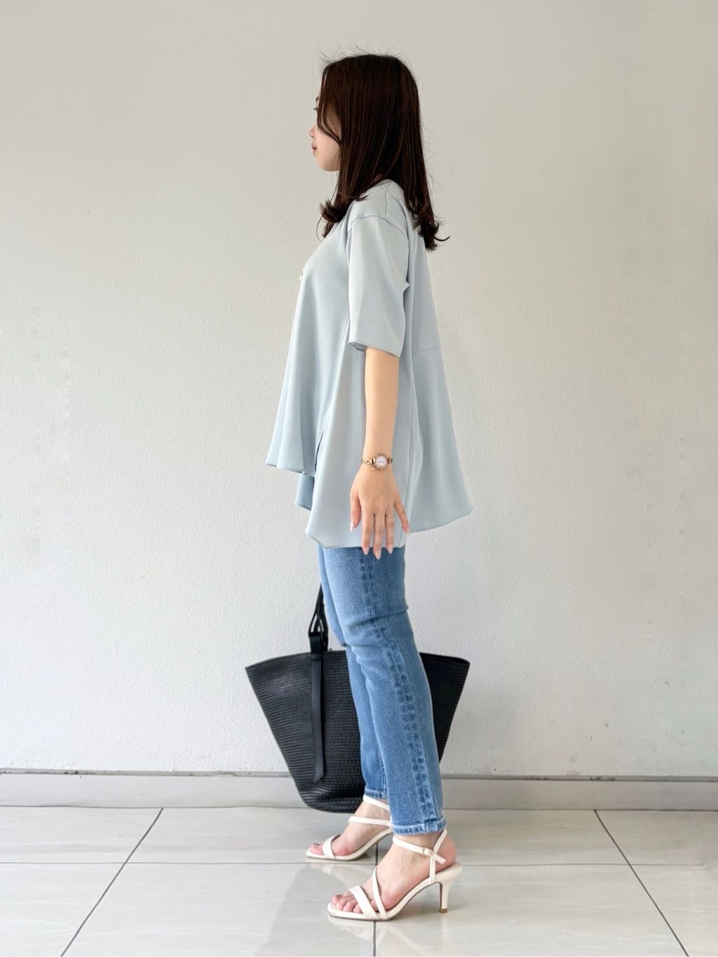 kahoさんの「INDIVI｜【バックシャン】デザインTブラウス」を使ったコーディネート
