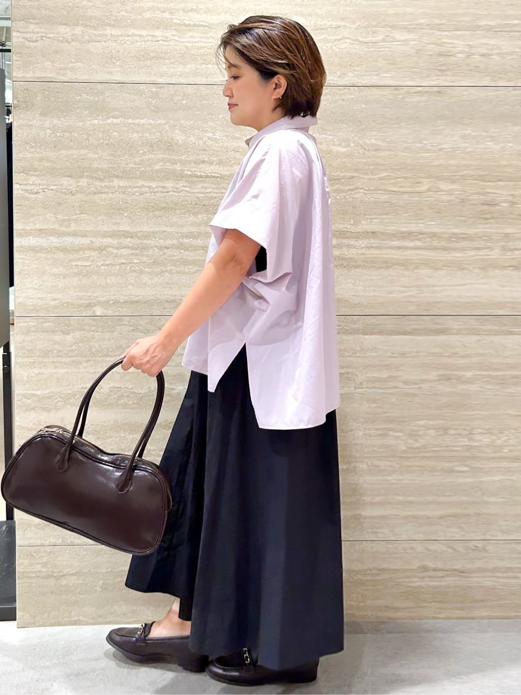 NAMIさんの「OPAQUE.CLIP｜《andGIRL掲載》リラクシーシャツ【洗濯機洗い可】」を使ったコーディネート