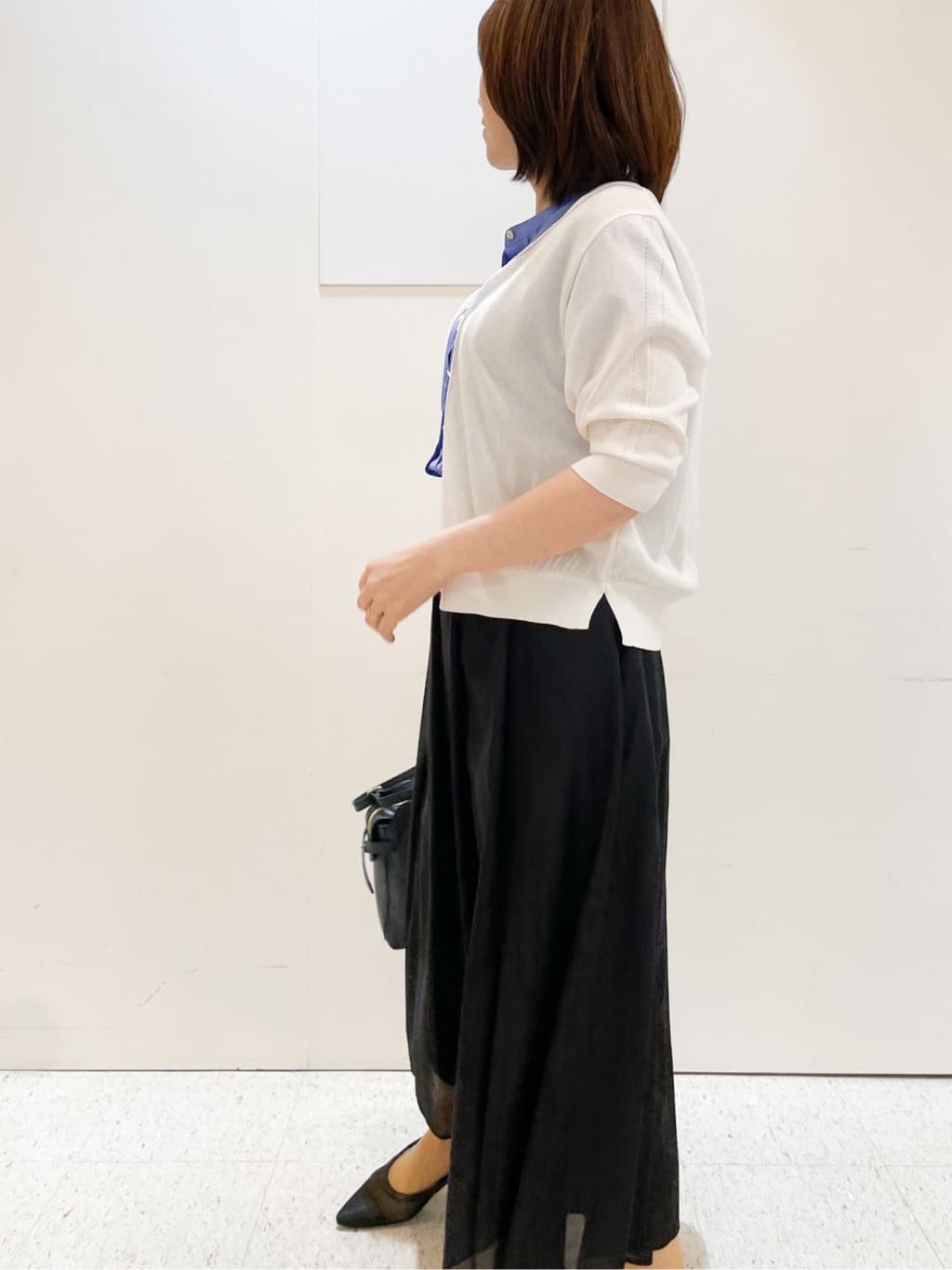 めいさんの「Reflect｜【マシンウォッシュ可／セットアップ可】シアーボックスタックプリーツスカート」を使ったコーディネート