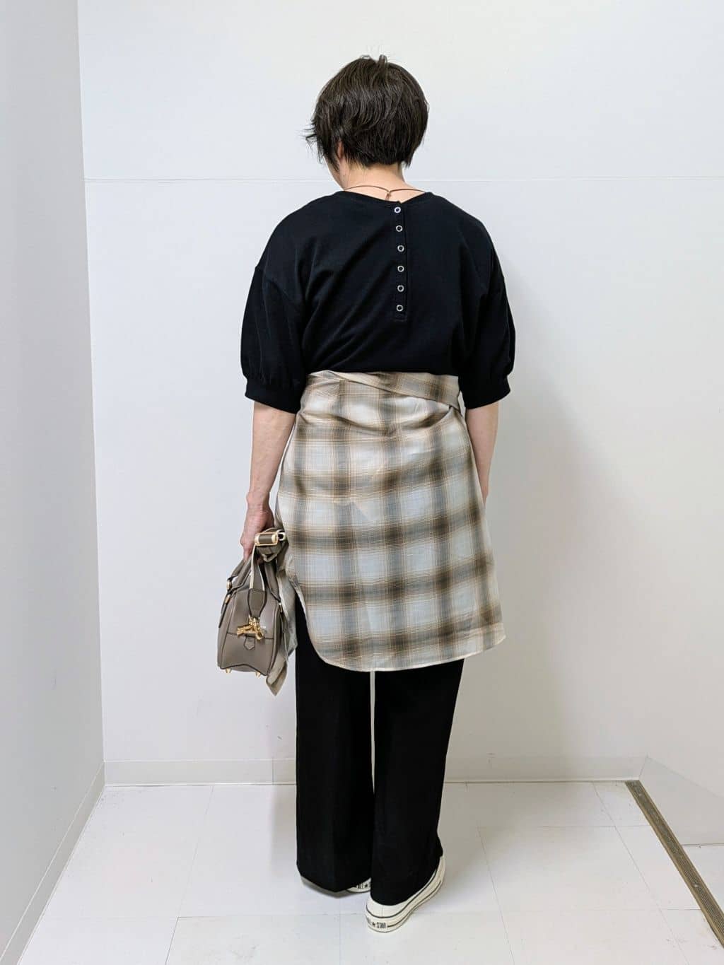 Asaさんの「Dessin｜【360度可愛い/前後2WAY/洗える】ライトコットンヘンリーカットソー」を使ったコーディネート