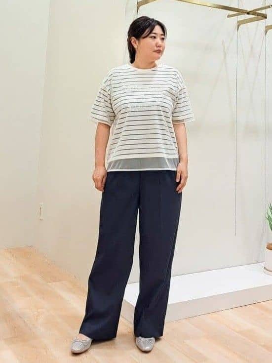 ふるさんの「grove｜ラフだけどおしゃれ　チュールレイヤードTシャツ」を使ったコーディネート