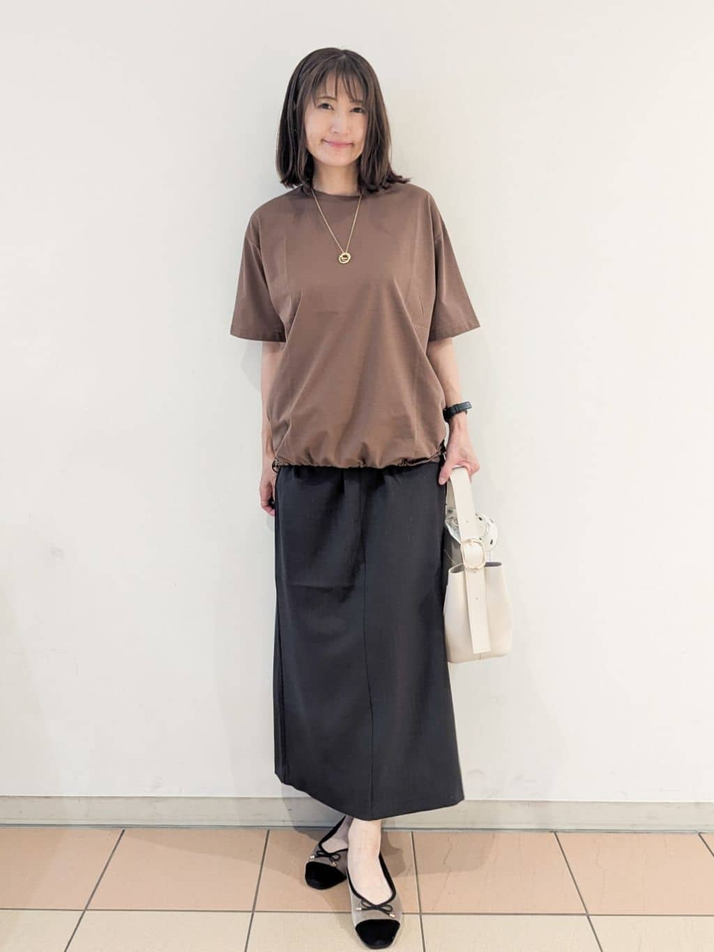 Miさんの「OPAQUE.CLIP｜裾ドロストTシャツ【洗濯機洗い可】」を使ったコーディネート