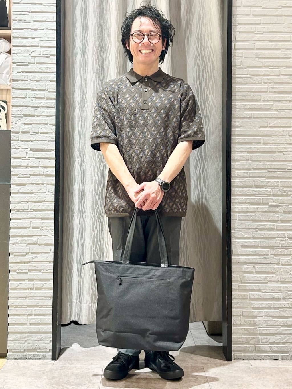KENJI Iさんの「THE SHOP TK｜ジオメニットポロシャツ　【洗濯機OK】」を使ったコーディネート