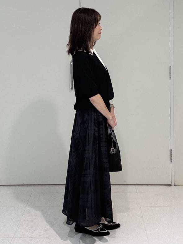 makiさんの「UNTITLED｜【トレンド/きれいめ】5分袖ポロニット」を使ったコーディネート