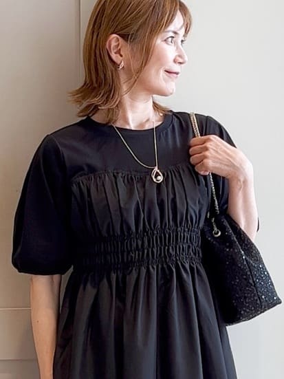 yamakoさんの「grove｜【洗える/二の腕カバー】一枚で映える！ビスチェドッキングワンピース」を使ったコーディネート