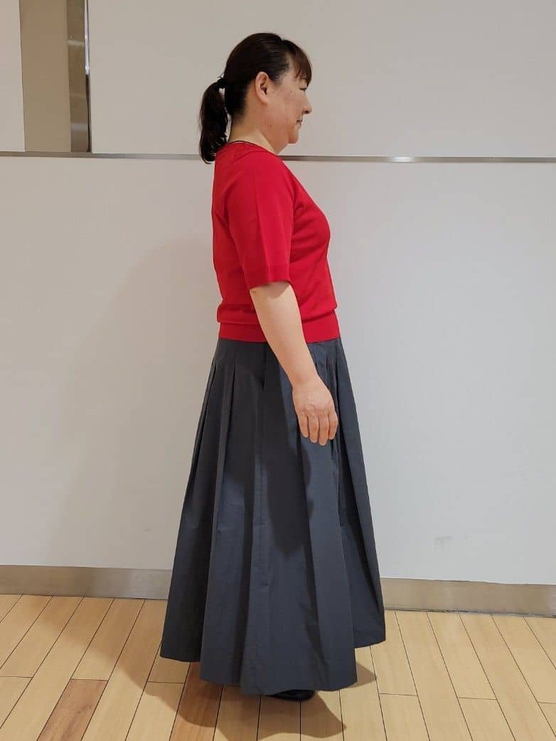 TAKAさんの「UNTITLED｜【アンサンブル可/薄手/洗える】5分袖クルーニット」を使ったコーディネート
