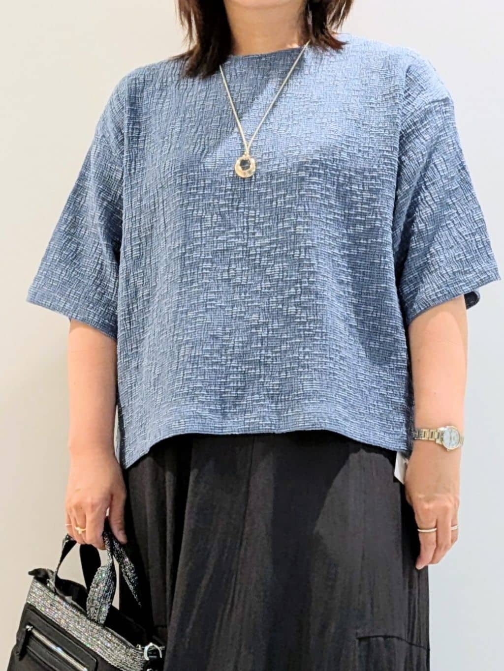 Onumaさんの「UNTITLED｜【五分袖/ジャージトップス】スラブカールマイヤープルオーバー」を使ったコーディネート