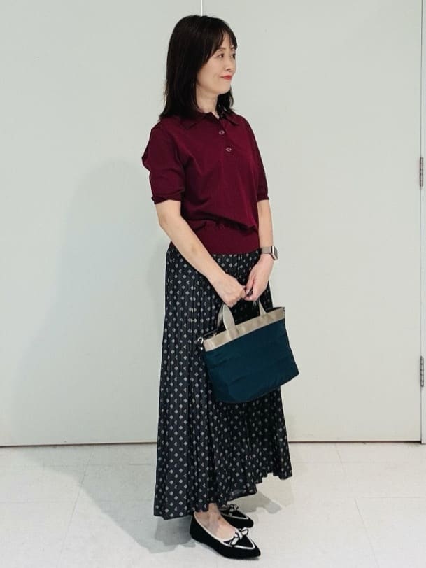 makiさんの「UNTITLED｜【トレンド/きれいめ】5分袖ポロニット」を使ったコーディネート