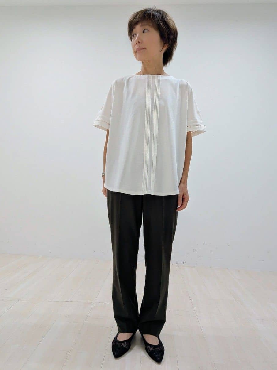 nishiさんの「Reflect｜【私のパンツ／手洗い可】ベーシックテーパードパンツ」を使ったコーディネート