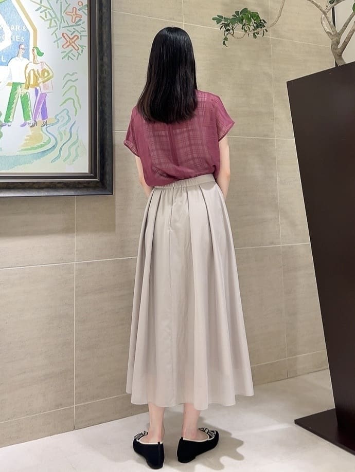 sechiさんの「UNTITLED｜【シアー】チェックスタンドネックブラウス」を使ったコーディネート